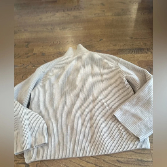 & Other Stories Half Zip knit Sweater in Beige Brown size  Large Womens D0656 - Picture 12 of 12